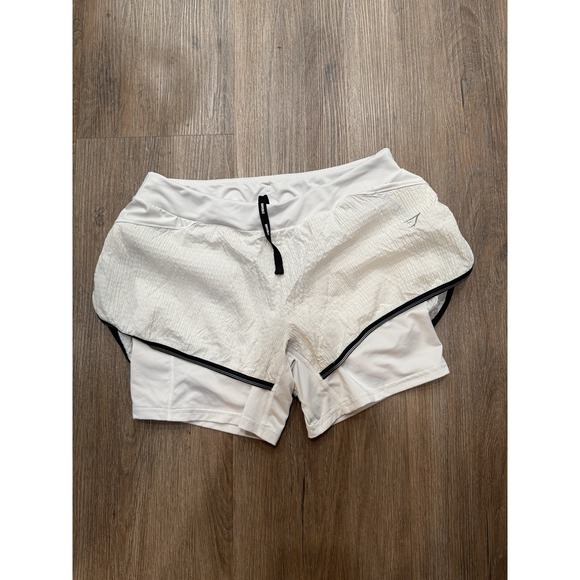 Gymshark Women's Speed 2 in 1 Shorts Training Running Coconut White Medium M - Picture 1 of 8